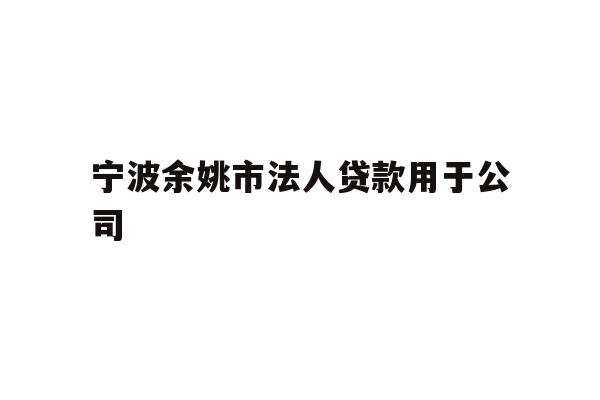 详细阅读:宁波余姚市法人贷款用于公司 宁波余姚市法人贷款用于公司
