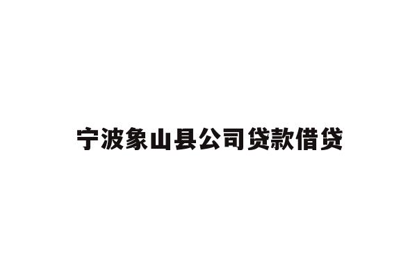 详细阅读:宁波象山县公司贷款借贷 宁波象山县公司贷款借贷