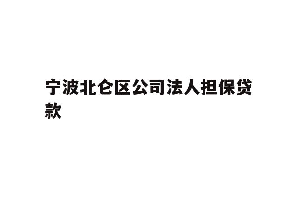 详细阅读:宁波北仑区公司法人担保贷款 宁波北仑区公司法人担保贷款