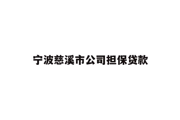 详细阅读:宁波慈溪市公司担保贷款 宁波慈溪市公司担保贷款