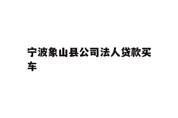 详细阅读:宁波象山县公司法人贷款买车 宁波象山县公司法人贷款买车
