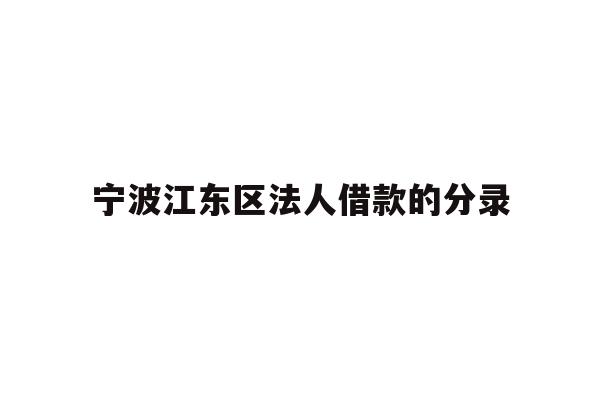 详细阅读:宁波江东区法人借款的分录 宁波江东区法人借款的分录