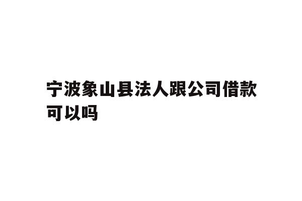 详细阅读:宁波象山县法人跟公司借款可以吗 宁波象山县法人跟公司借款可以吗