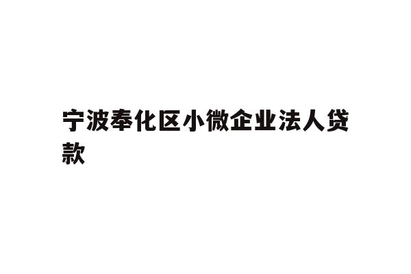 详细阅读:宁波奉化区小微企业法人贷款 宁波奉化区小微企业法人贷款