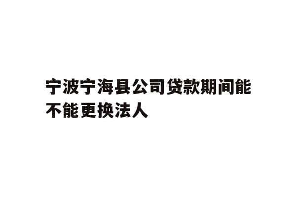 详细阅读:宁波宁海县公司贷款期间能不能更换法人 宁波宁海县公司贷款期间能不能更换法人