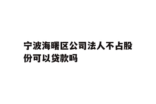 详细阅读:宁波海曙区公司法人不占股份可以贷款吗 宁波海曙区公司法人不占股份可以贷款吗