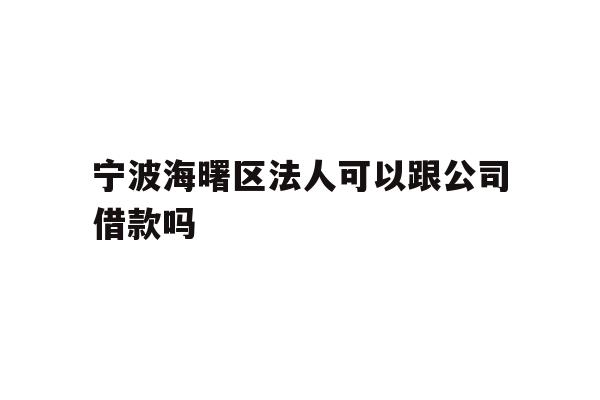 详细阅读:宁波海曙区法人可以跟公司借款吗 宁波海曙区法人可以跟公司借款吗