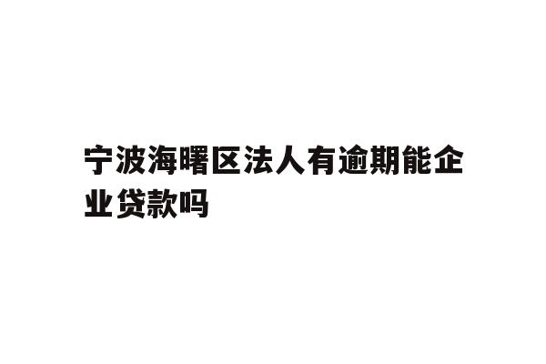 详细阅读:宁波海曙区法人有逾期能企业贷款吗 宁波海曙区法人有逾期能企业贷款吗