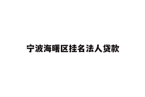详细阅读:宁波海曙区挂名法人贷款 宁波海曙区挂名法人贷款