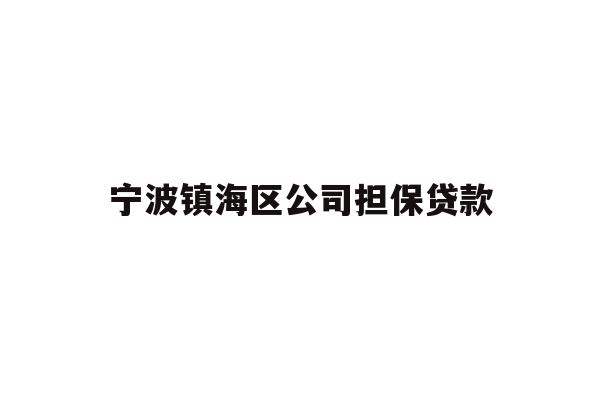 详细阅读:宁波镇海区公司担保贷款 宁波镇海区公司担保贷款