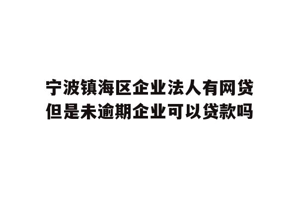 详细阅读:宁波镇海区企业法人有网贷但是未逾期企业可以贷款吗 宁波镇海区企业法人有网贷但是未逾期企业可以贷款吗