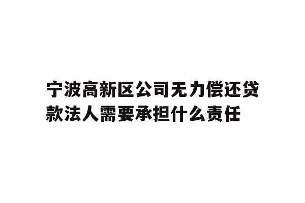 详细阅读:宁波高新区公司无力偿还贷款法人需要承担什么责任 宁波高新区公司无力偿还贷款法人需要承担什么责任