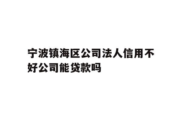 详细阅读:宁波镇海区公司法人信用不好公司能贷款吗 宁波镇海区公司法人信用不好公司能贷款吗