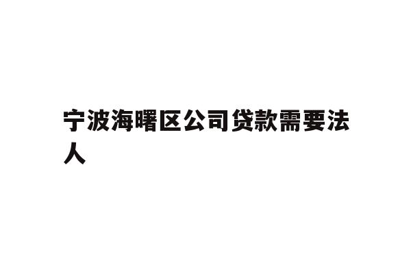 详细阅读:宁波海曙区公司贷款需要法人 宁波海曙区公司贷款需要法人