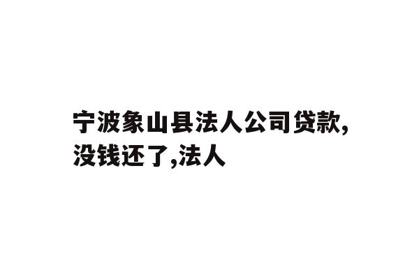 详细阅读:宁波象山县法人公司贷款,没钱还了,法人 宁波象山县法人公司贷款,没钱还了,法人