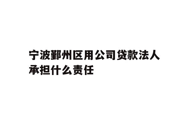 详细阅读:宁波鄞州区用公司贷款法人承担什么责任 宁波鄞州区用公司贷款法人承担什么责任