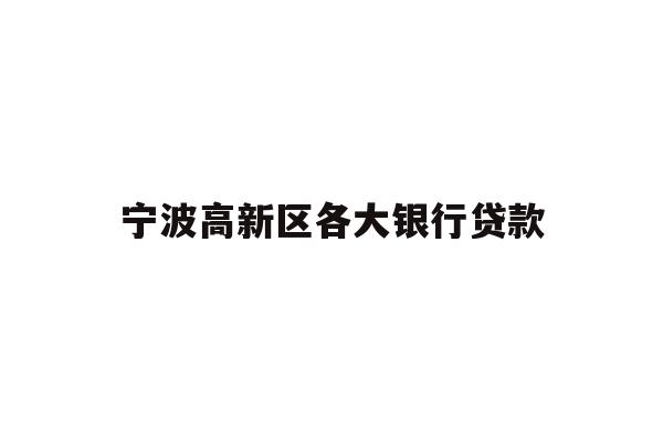 宁波高新区各大银行贷款