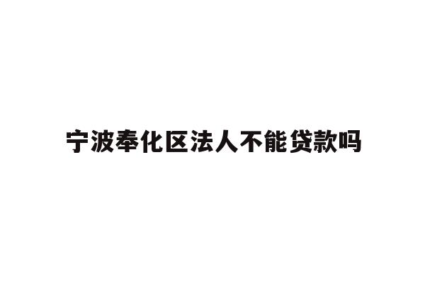详细阅读:宁波奉化区法人不能贷款吗 宁波奉化区法人不能贷款吗