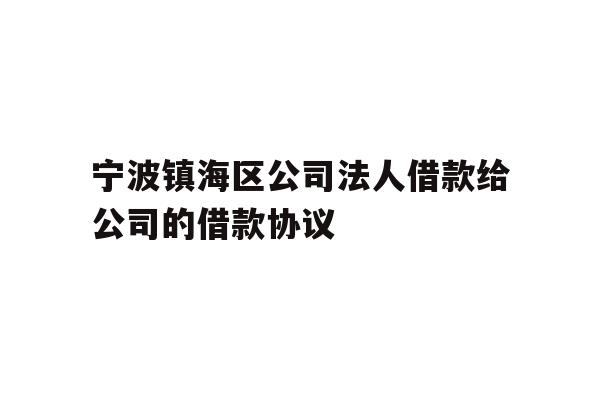 详细阅读:宁波镇海区公司法人借款给公司的借款协议 宁波镇海区公司法人借款给公司的借款协议
