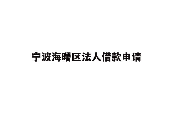 详细阅读:宁波海曙区法人借款申请 宁波海曙区法人借款申请