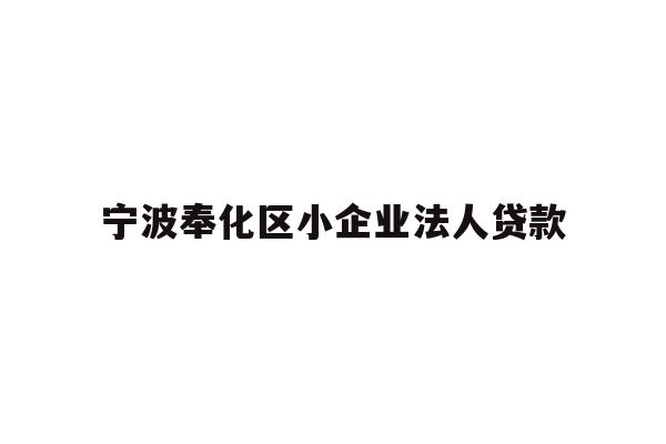 详细阅读:宁波奉化区小企业法人贷款 宁波奉化区小企业法人贷款