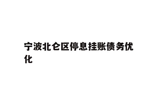 详细阅读:宁波北仑区停息挂账债务优化 宁波北仑区停息挂账债务优化