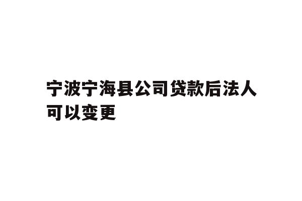 详细阅读:宁波宁海县公司贷款后法人可以变更 宁波宁海县公司贷款后法人可以变更