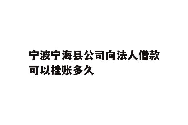 详细阅读:宁波宁海县公司向法人借款可以挂账多久 宁波宁海县公司向法人借款可以挂账多久