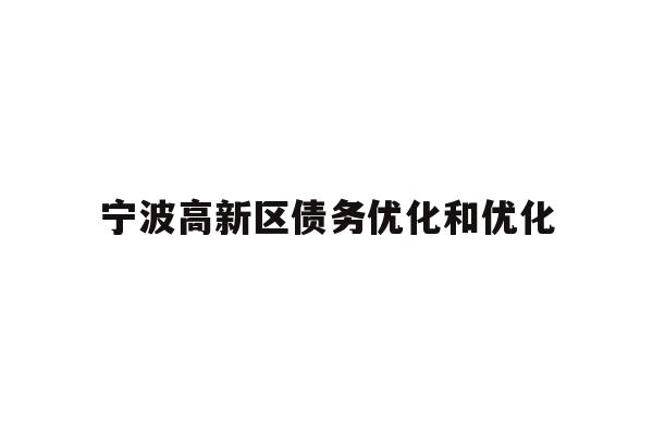 详细阅读:宁波高新区债务优化和优化 宁波高新区债务优化和优化