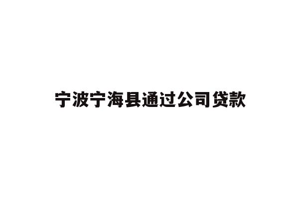 详细阅读:宁波宁海县通过公司贷款 宁波宁海县通过公司贷款