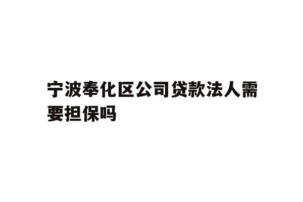 详细阅读:宁波奉化区公司贷款法人需要担保吗 宁波奉化区公司贷款法人需要担保吗