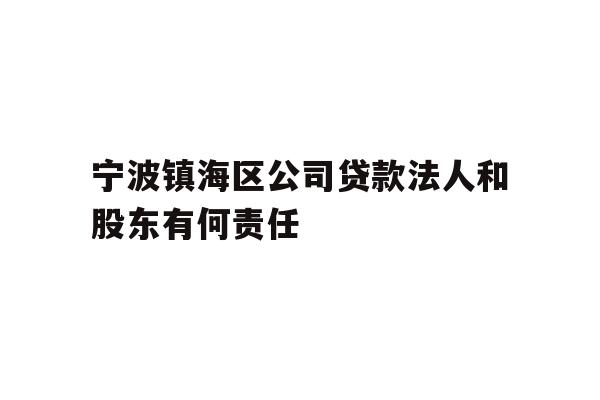详细阅读:宁波镇海区公司贷款法人和股东有何责任 宁波镇海区公司贷款法人和股东有何责任
