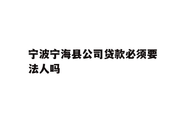 详细阅读:宁波宁海县公司贷款必须要法人吗 宁波宁海县公司贷款必须要法人吗