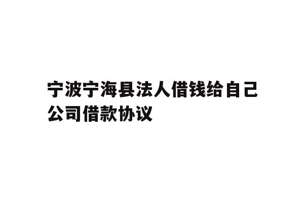 详细阅读:宁波宁海县法人借钱给自己公司借款协议 宁波宁海县法人借钱给自己公司借款协议