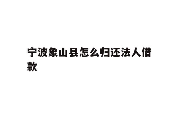详细阅读:宁波象山县怎么归还法人借款 宁波象山县怎么归还法人借款