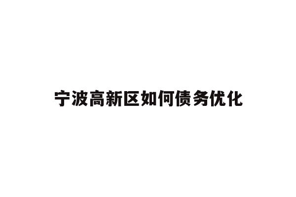 详细阅读:宁波高新区如何债务优化 宁波高新区如何债务优化
