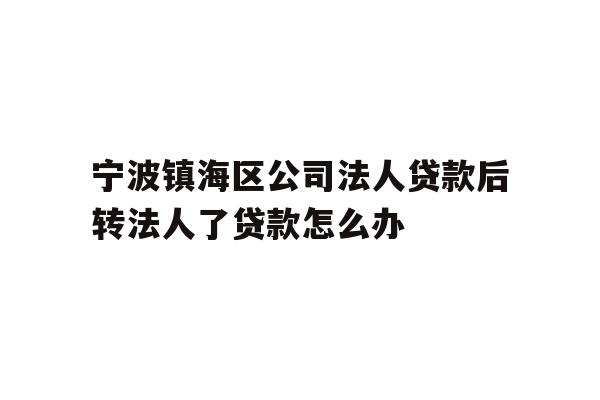 详细阅读:宁波镇海区公司法人贷款后转法人了贷款怎么办 宁波镇海区公司法人贷款后转法人了贷款怎么办