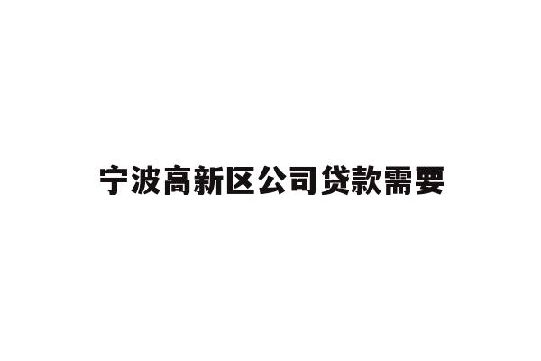 详细阅读:宁波高新区公司贷款需要 宁波高新区公司贷款需要