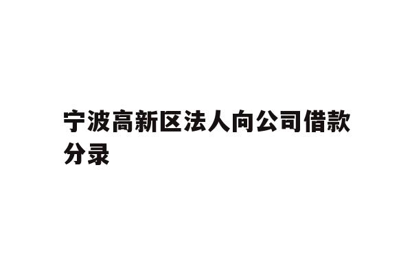 详细阅读:宁波高新区法人向公司借款分录 宁波高新区法人向公司借款分录