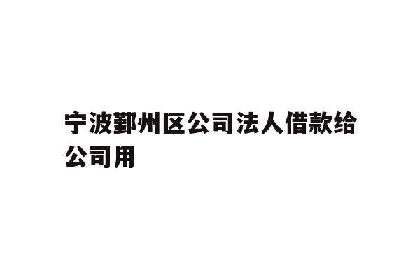 详细阅读:宁波鄞州区公司法人借款给公司用 宁波鄞州区公司法人借款给公司用