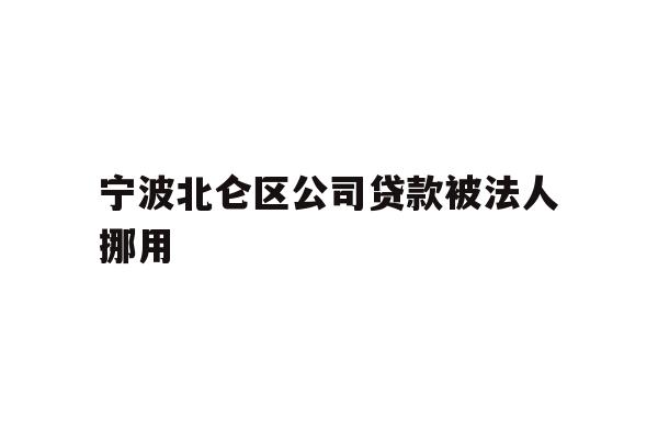 详细阅读:宁波北仑区公司贷款被法人挪用 宁波北仑区公司贷款被法人挪用