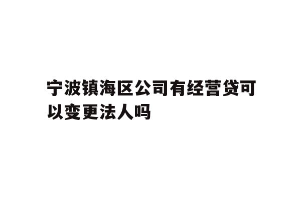 详细阅读:宁波镇海区公司有经营贷可以变更法人吗 宁波镇海区公司有经营贷可以变更法人吗