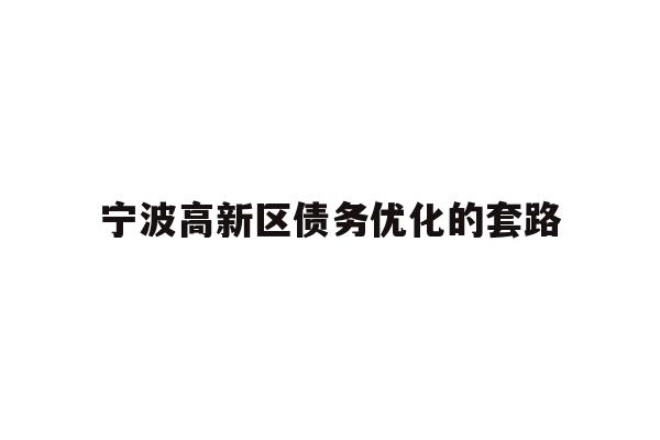 详细阅读:宁波高新区债务优化的套路 宁波高新区债务优化的套路