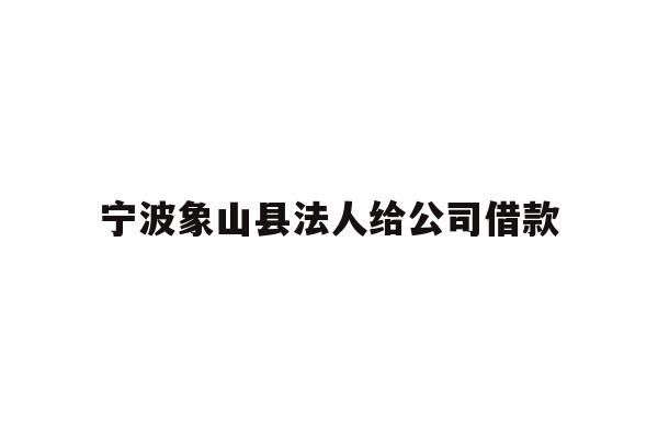 详细阅读:宁波象山县法人给公司借款 宁波象山县法人给公司借款