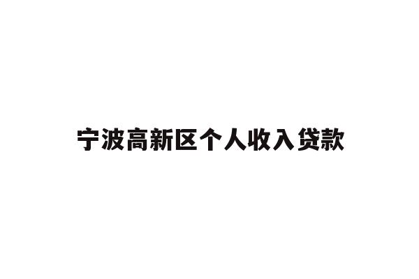 详细阅读:宁波高新区个人收入贷款 宁波高新区个人收入贷款