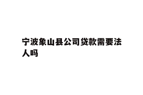 详细阅读:宁波象山县公司贷款需要法人吗 宁波象山县公司贷款需要法人吗