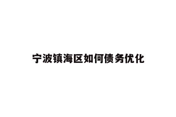 详细阅读:宁波镇海区如何债务优化 宁波镇海区如何债务优化