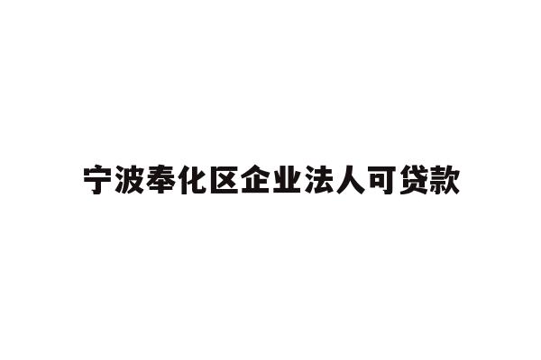 详细阅读:宁波奉化区企业法人可贷款 宁波奉化区企业法人可贷款