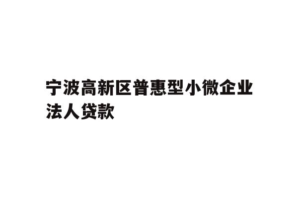 详细阅读:宁波高新区普惠型小微企业法人贷款 宁波高新区普惠型小微企业法人贷款