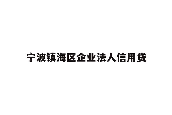 详细阅读:宁波镇海区企业法人信用贷 宁波镇海区企业法人信用贷